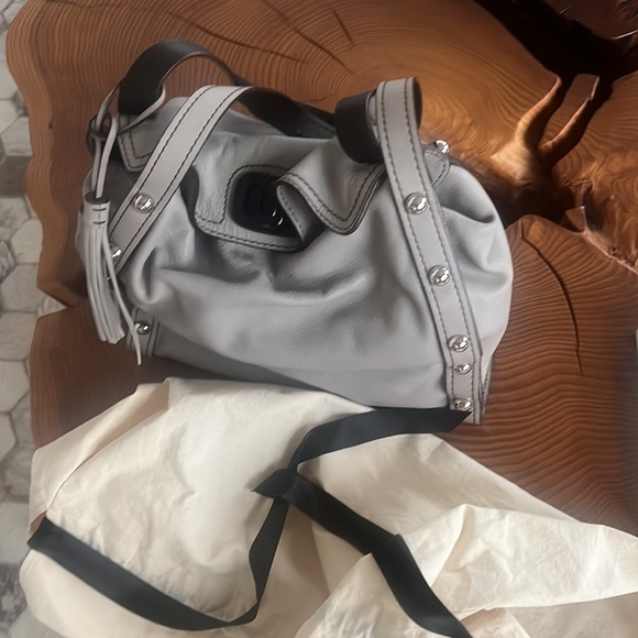 Brand new, never used beautiful Lanvin gray leather bag. - Picture 3 of 3